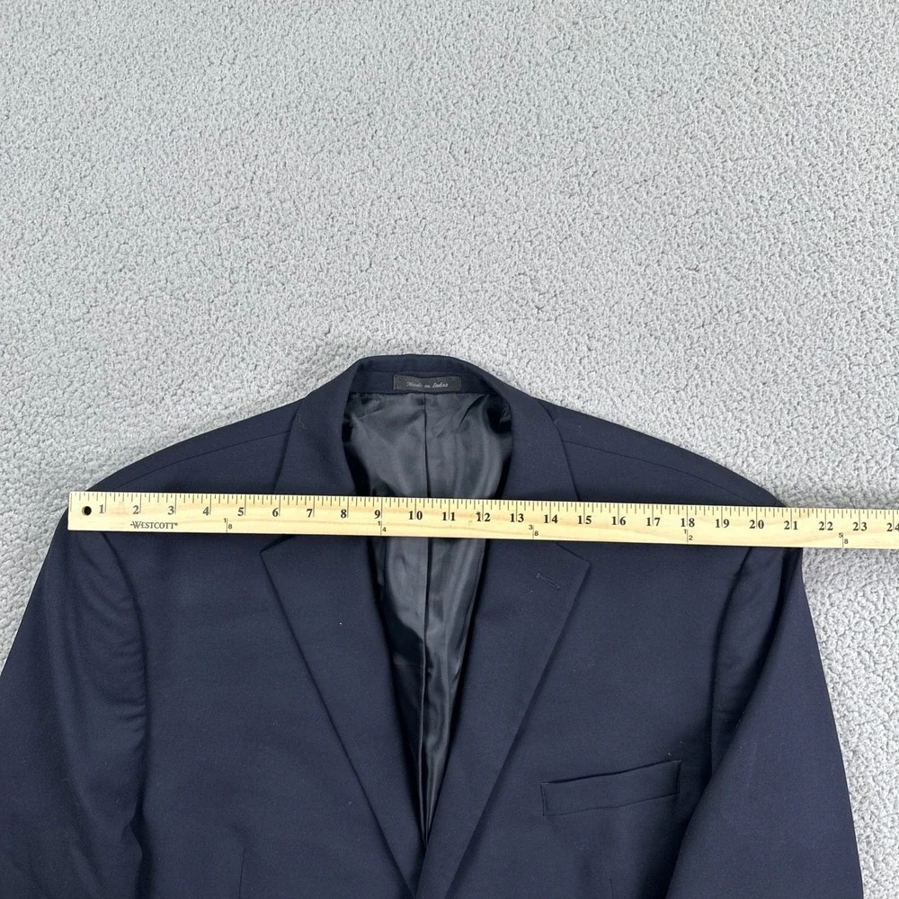 Chaps Gold Button Blazer Men 48L Navy Blue Wool Preppy Sport Coat Jacket